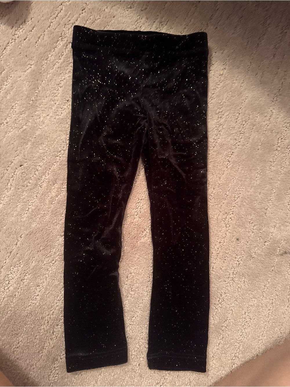 Crewcuts Black Sparkle Velvet Leggings